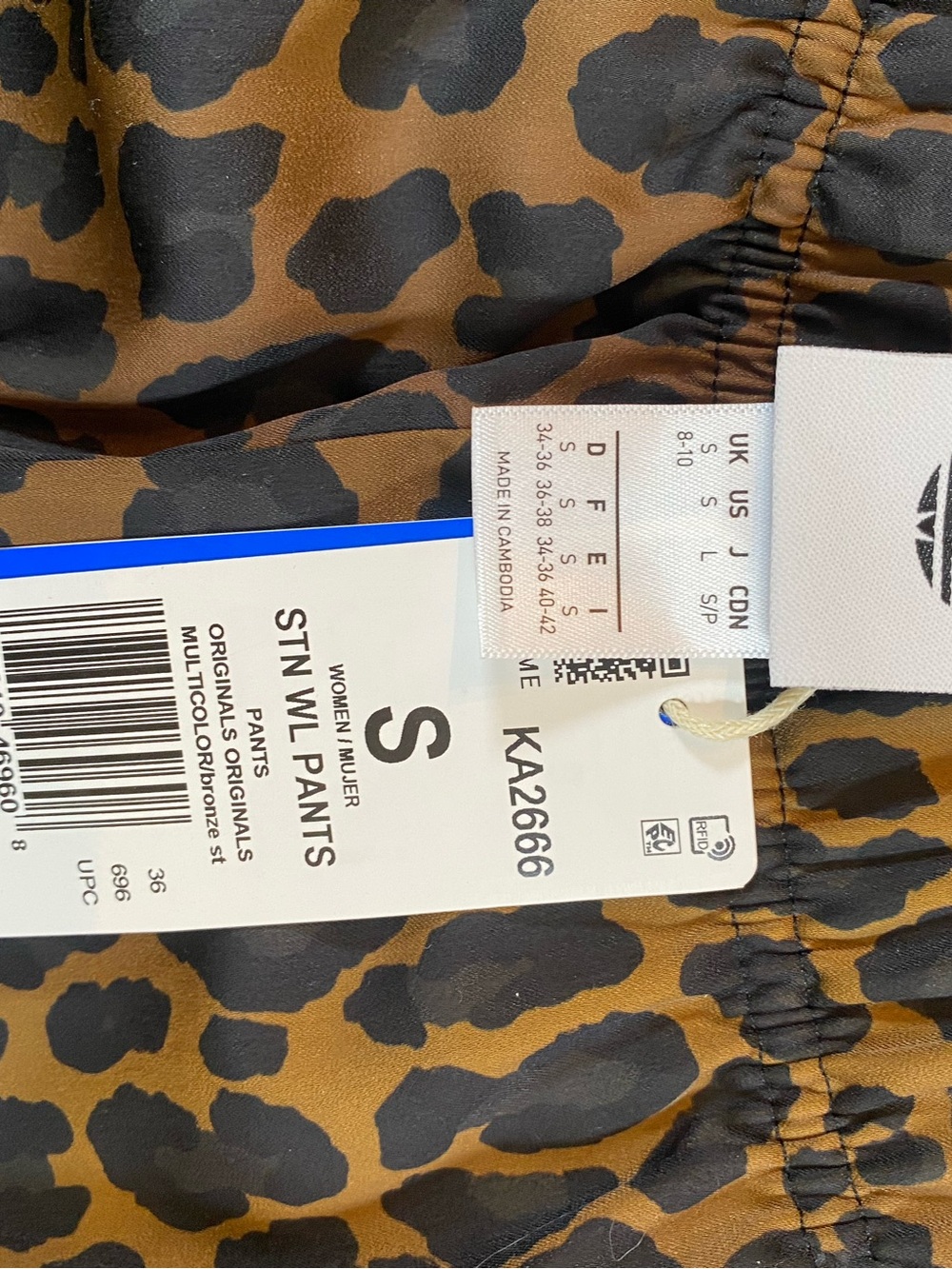 NWT Adidas Originals Leopard Animal Print Wide Leg Pants - Picture 3 of 3